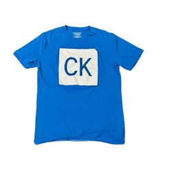 Calvin Klein Jeans Boys Blue T-Shirt Size XL (18/20) Graphic Tee Written Logo
