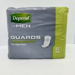 New Depend Guard For Men Maximum Absorbency For Boxers And Briefs 52 Count