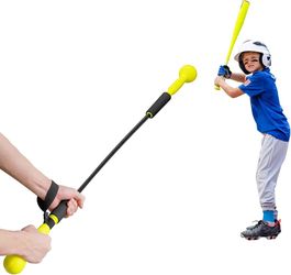 Batting Practice Hitting Stick,Batting Practice Equipment for Baseball and Softball,Extended Handlebar with Grip Strap,Ideal One-on-One Baseball Train
