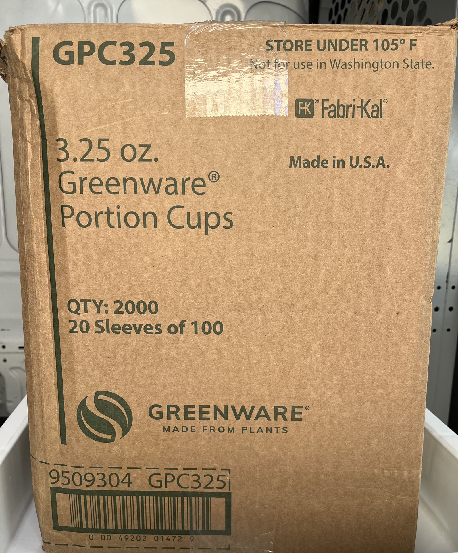 Greenware 3.25 oz. Compostable Plastic Souffle / Portion Cup - 2,000/Case