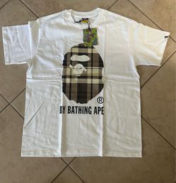 White Burberry X Bape Tee