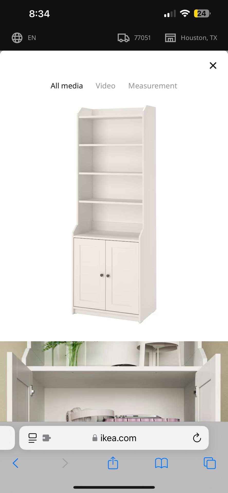 Hauga High cabinet with 2 doors, white, 27 1/2x78 3/8 "