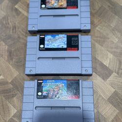 3 Super Nintendo Games - Mario Kart / Pilotwings / Super Adventure Island