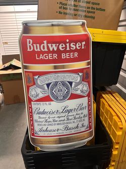 Budweiser Lager Beer Can Tin Sign
