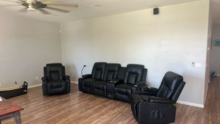 Leather Couch w/ Heated and Massaging Recliners