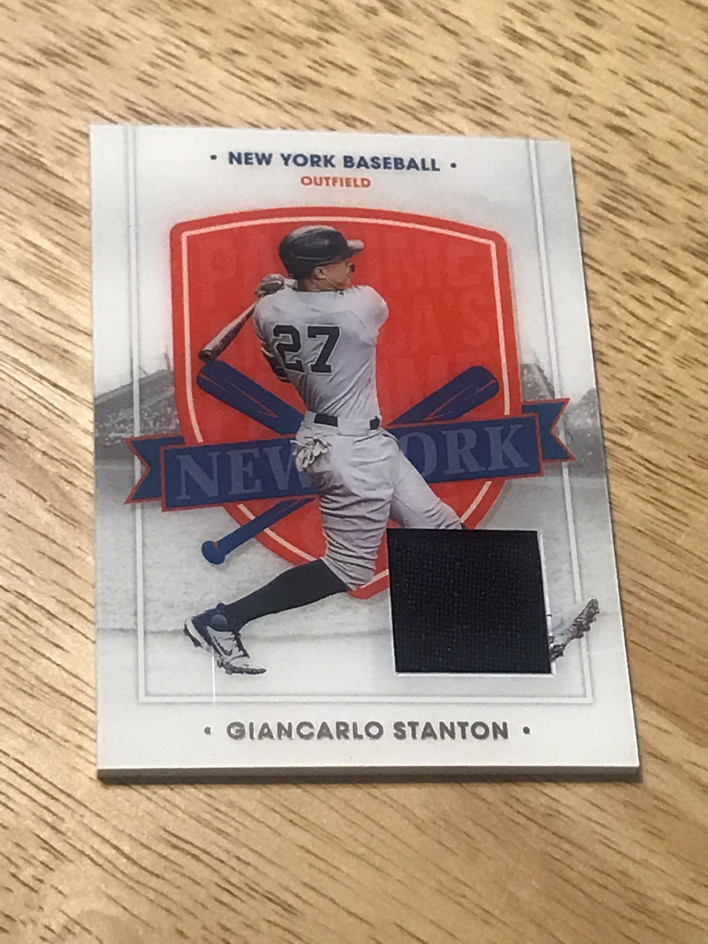 GIANCARLO STANTON jersey relic YANKEES baseball card