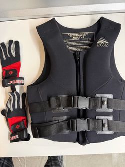 SWS Type III PFD Life Vest Adult 8 with Jobe Gloves