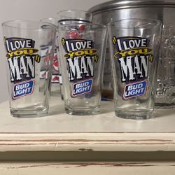 Bud Light “I Love You Man” Pint Glasses