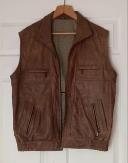 Vintage German Genuine leather zip Vest Jacket
