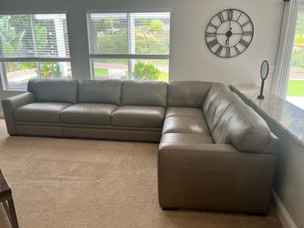 Large European Leather Sectional – $250