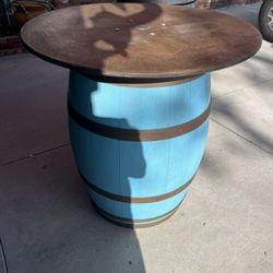 Wine Barrel Table Blue