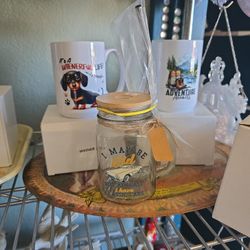 Hand Decorated Drinking Jars And Cups