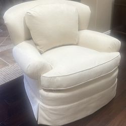 Jessica Charles Club Chair - Plush & Stylish Crypton Snow Fabric - OBO