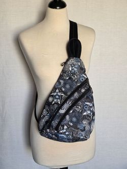 Sakroots On The Go Sling Backpack Midnight Seascape Ocean Life Vegan
