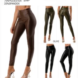 Fleece Leather Pants
