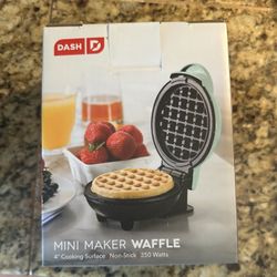 Brand New 4” Mini Waffle Maker New In Box Camping Fun Size