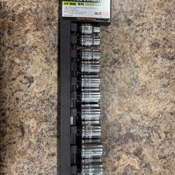 PITTSBURGH PRO 3/8 in. Drive SAE High-Visibility Socket Set, 10-Piece