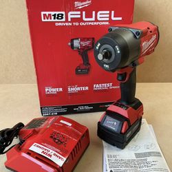 Milwaukee M18 FUEL 18V Lithium-Ion Brushless Cordless 1/2 in. Impact Wrench w/Friction Ring Kit w/One 5.0 Ah Battery and Bag