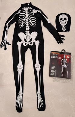 Halloween Unisex Adult Skeleton Costume with Hood