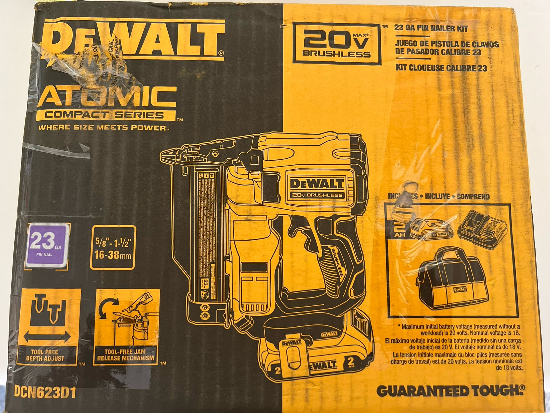 Dewalt 23 Ga Pin Nailer Kit