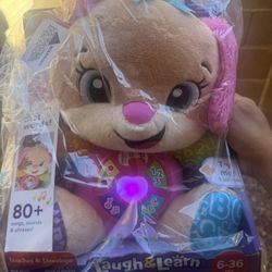 Fisher-Price Baby Learning Toy Laugh & Learn Smart Stages Sis Pink Musical Plush 