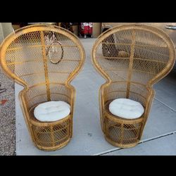 Two Vintage Peacock chairs 