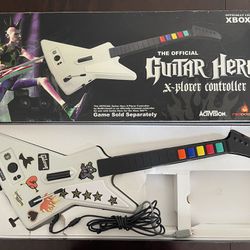 Guitar Hero Xbox 360 Complete in Box w/ Xplorer Wired Guitar - TESTED