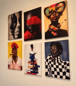 Set of 6 Figurative Canvas Wall Art Prints