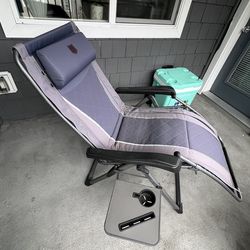 Blue  Zero Gravity camping chair from Costco