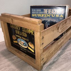 Vintage Wooden Crate Sunny South Carolina Peaches Collectible Wooden Fruit Crate 