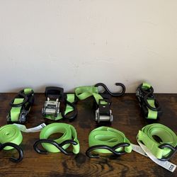 BRAND NEW: 4-pack ratchet tie-down straps, 500 lbs, 10-foot