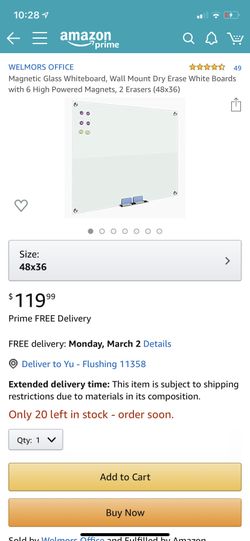 Magnetic glass whiteboard