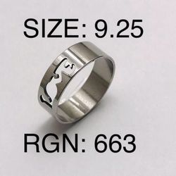 Stainless Steel Ring Band: Size-9.25/RGN-663