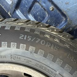 215/70r15 Studded Snow Tires And Chevy Wheels 