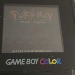 Gameboy Color With Pokemon Silver
