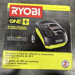 Ryobi P131 One+ 18 Volt in-Vehicle Dual Chemistry Charger for use with 12V DC Outlet