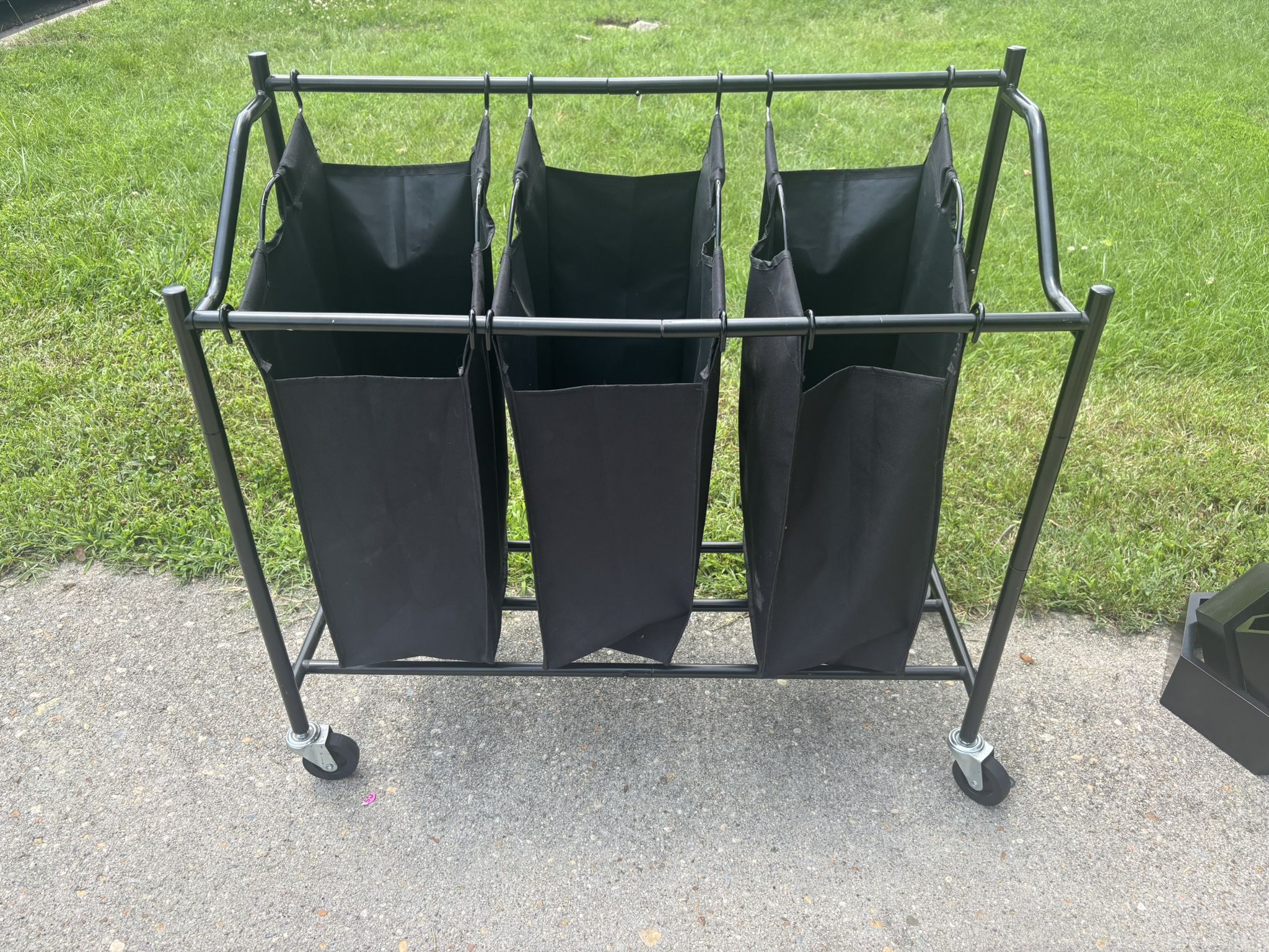 Three Basket Rolling Hamper