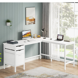 Compact L shaped office desk