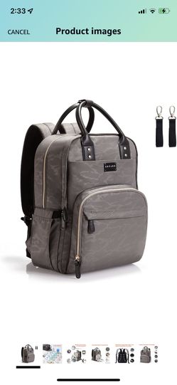 Diaper Bag Backpack with Stroller Straps, BBPARK - Multifunction Diaper Bags for Baby Boy Girl Waterproof Large Diaper Bag（Black, 17x13.5 x7.5 inches