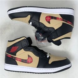 Jordan 1 Mid SE Tartan Swoosh Size 10