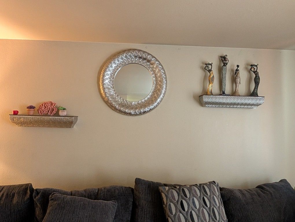 Large Mirror And Shelf