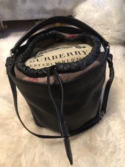Burberry Black Leather Bucket Bag