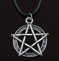 Fashion Retro Silvery Fashion Star Pentagram Pendant Necklace, Zinc Alloy Punk Gothic Pentacle Charm