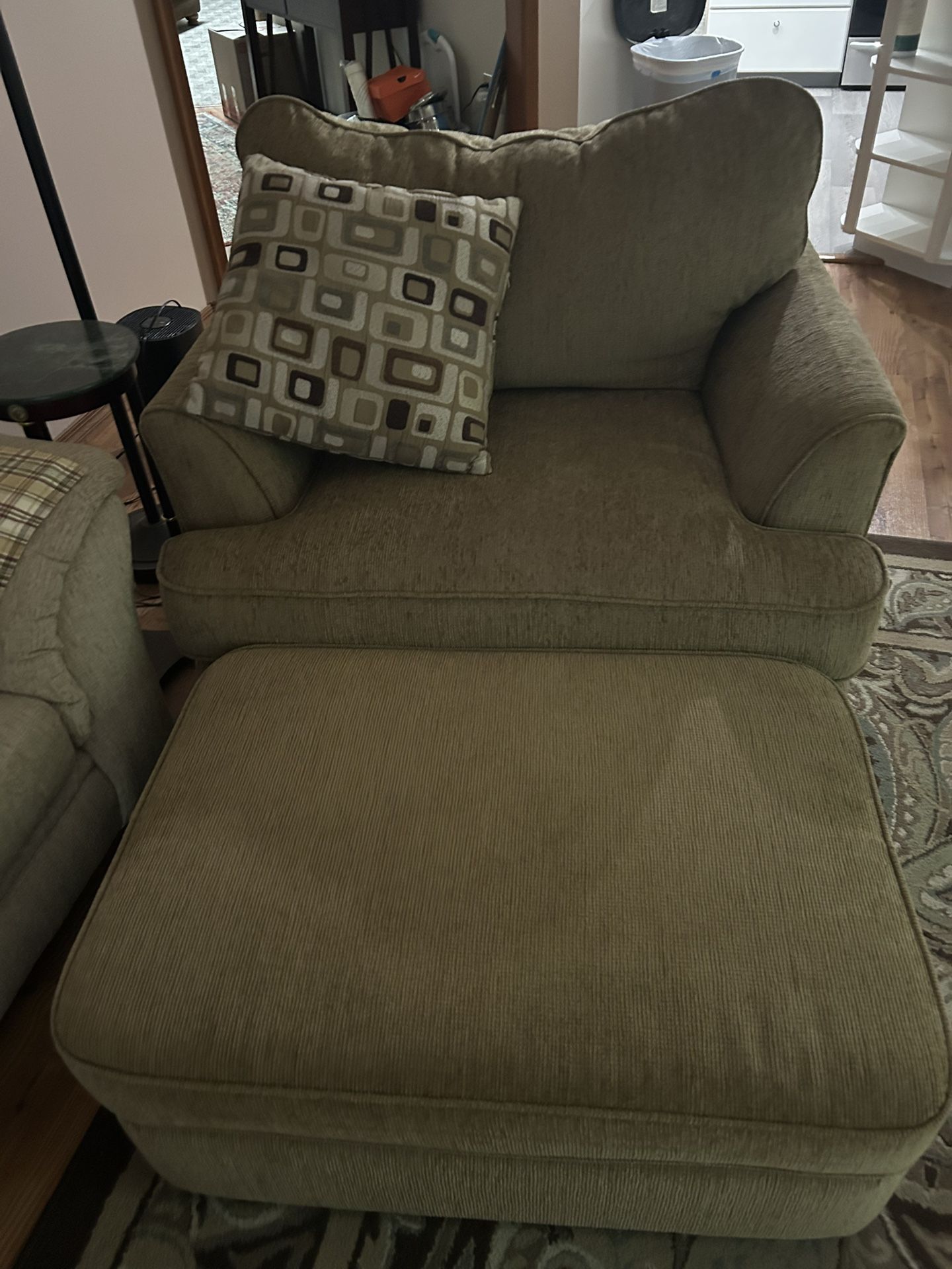 Large Living Room Chair And Ottoman