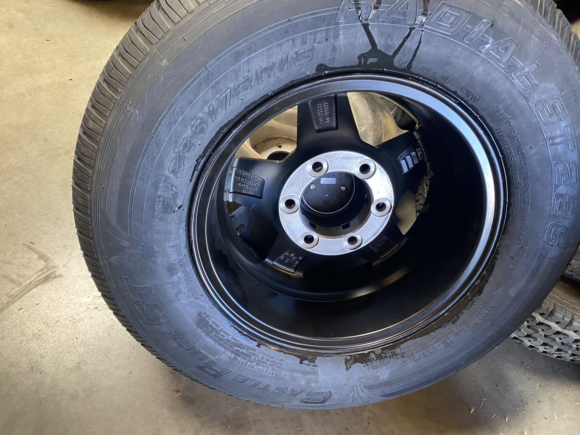 4x ST trailer tire 225x75–15 with 4x 6 lugs 5.5 $720 no bargaining