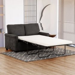 Brand  New Sofa Bed With 2 Inch Mattress USB OUTLET BLACK FABRIC $689