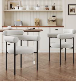Meridian Furniture Blake with Boucle Fabric Dining Chair Set of 2