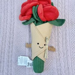 ❤️🌹 NWT Jellycat Rose Bouquet Valentines Plush 12" Authentic 
