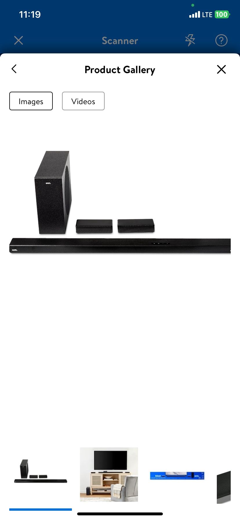 onn. 5.1 Ultra-Slim Surround Soundbar System with Dolby Atmos, Wireless Subwoofer and Wireless Satellite Speakers, 36"