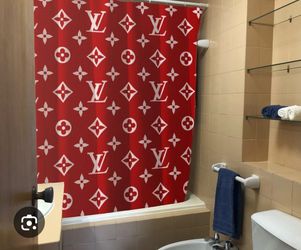 Supreme Print Red Shower Curtain